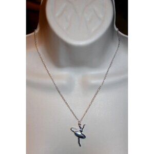 Limited Too Ballerina Pendant Silver Tone Necklace Vintage Y2K Deadstock NLM Gir